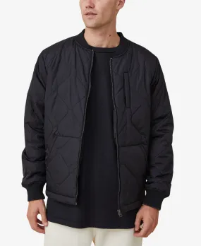 COTTON ON Mens Recycled Bomber Jacket Black Small