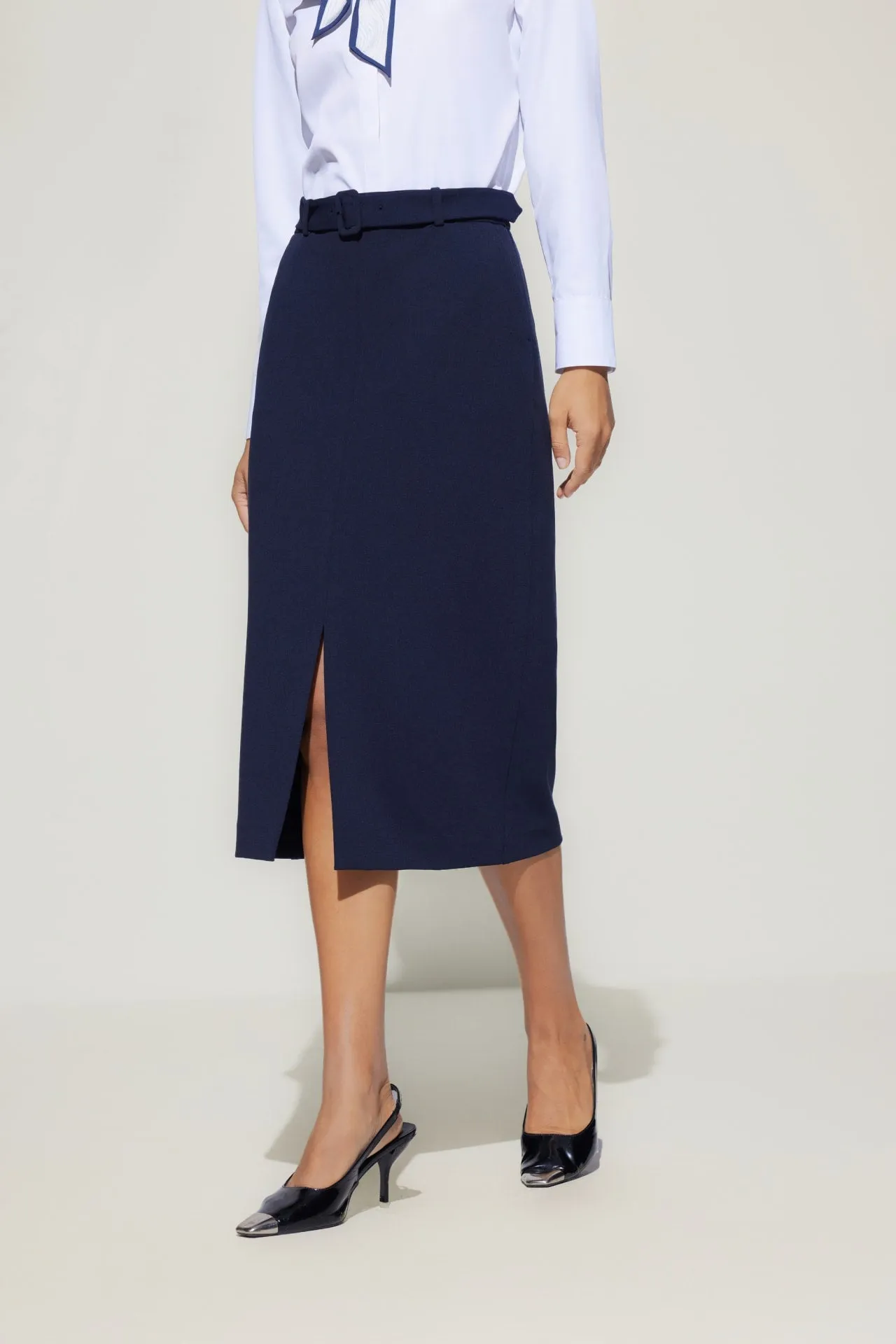 Crepe Knit H-Shaped Suit Skirt