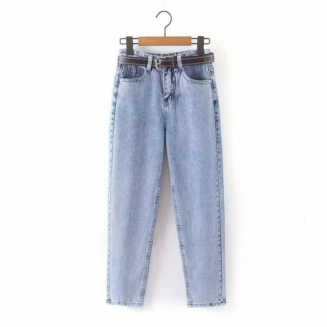 FashionSierra - Womens Casual High Waist Loose Demin Pants