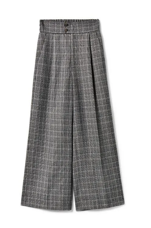 Hazel High-Waist Checkered Pants