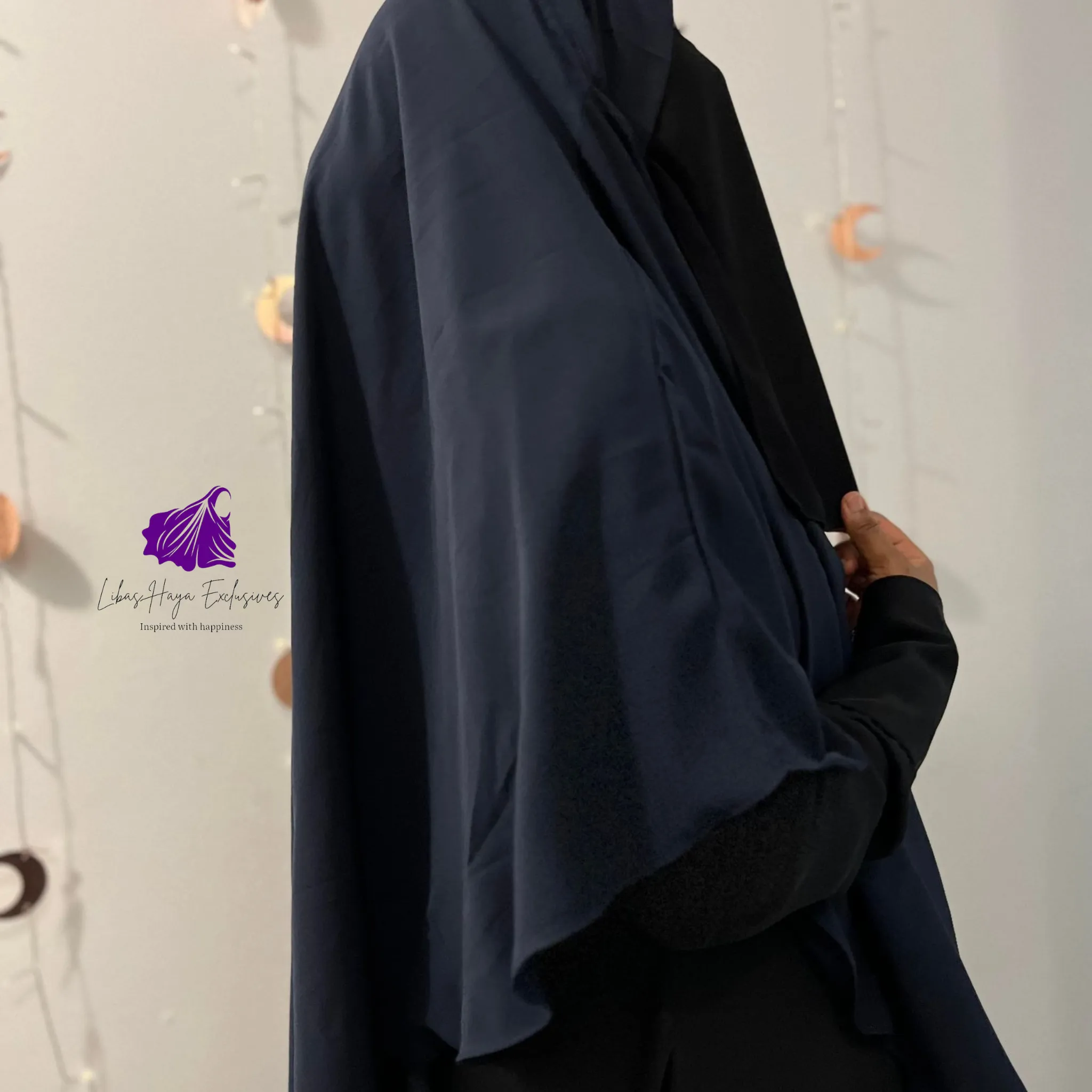 Khimar, Zahra Khimar-Single layer khimar with built in niqab -Blue
