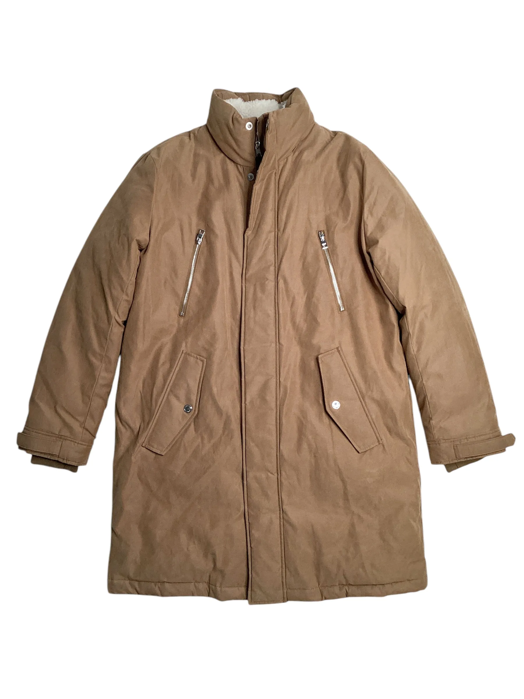 Michael Kors Mens Parka Coat Jacket Dark Camel Brown Medium NO HOOD